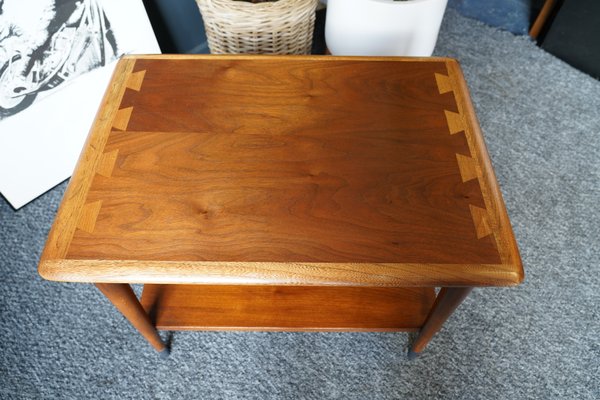 Mid Century Vintage Walnut And Oak Side, Vintage Lane End Table With Drawer