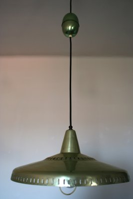 lampara de techo vintage de metal verde anos 50