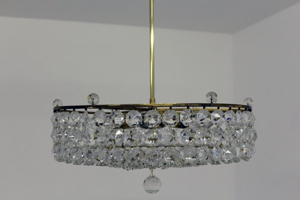 Vintage Viennese Crystal Chandelier For At Pamono Vintage Viennese Crystal Chandelier For, Celeste Glass Drop Crystal Chandelier Brass