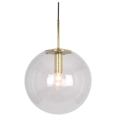 Large German Glass Ball Pendant Lamp From Limburg 1970s For At Pamono - Large Silver Ball Pendant Lights