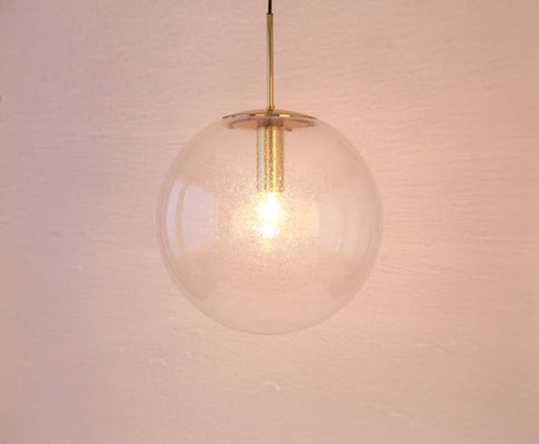 Large German Glass Ball Pendant Lamp From Limburg 1970s For At Pamono - Large Silver Ball Pendant Lights