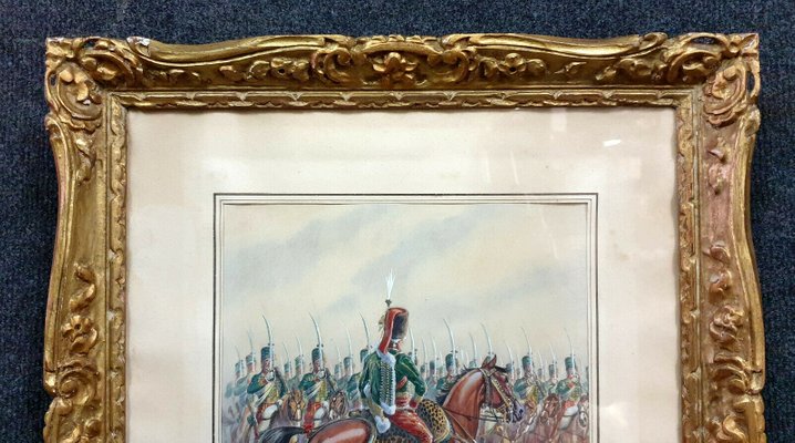 The Review Of Infantry Under The Empire French School 19th Century Watercolor Bei Pamono Kaufen
