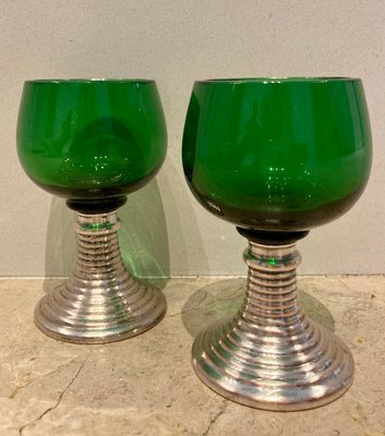 Vintage Green Glass Punch Cups Set of Two, Glassware, Coffee Cup, Tea, Mug,  Mugs, Drinkware, Drinks, Kitchen, Retro, Chic 