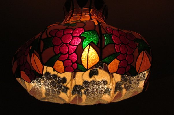 Antique Stained Glass Ceiling Lamp From, Antique Stained Glass Hanging Lamps
