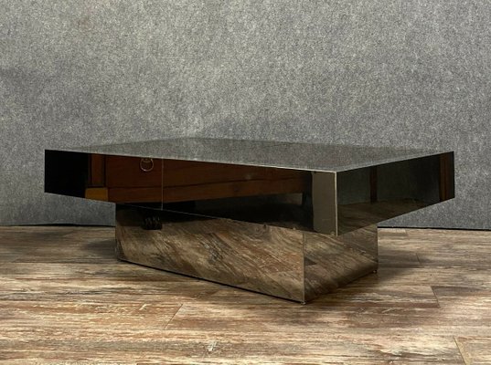 Chrome And Stained Glass Coffee Table By Rizzo 1970s For At Pamono - Stained Glass Coffee Table Chrome And Stained Glass Coffee Table By Rizzo 1970s For At Pamono - Stained Glass Coffee Table