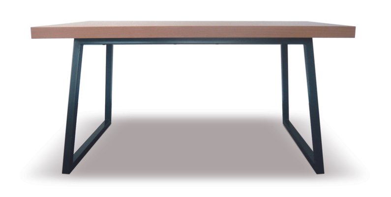 Minimalist European Handmade Table Of Lined Beech Wood And Metal Base By Maria Vidali For Sale At Pamono
