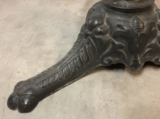 Antique Cast Iron and Marble Pedestal for sale at Pamono