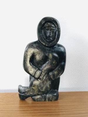 彫刻・オブジェ Inuit stone carving object Rare Inuit Stone Carving by Conlucy Nayoumealook C1960