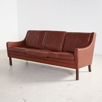 Brown Leather Sofa Set 1960s Of 3, Leather Sofa 3 2