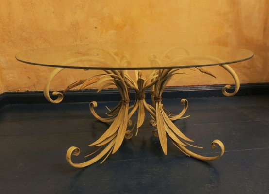 Glass Circular Coffee Table : Round Glass Coffee Table 1970s For Sale At Pamono : Vasagle round coffee table, glass table with golden steel frame, living room table, sofa table, robust.
