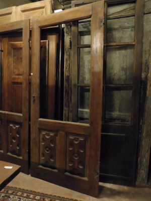 Antique Glass Wooden Door With Richly Carved Poplar Panel 1700s Italy For Sale At Pamono