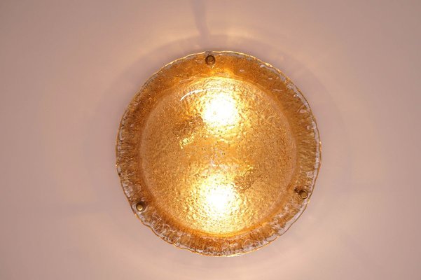 Vintage Brass And Glass Flush Mount From Cosack For Sale At Pamono