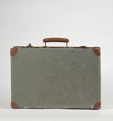 Green Checkered Hardboard Suitcase, Italy, 1950s for sale at Pamono