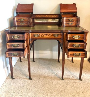 Antique Victorian Freestanding Inlaid Writing Desk From Maple Co For Sale At Pamono Antique Victorian Freestanding Inlaid Writing Desk From Maple Co For Sale At Pamono