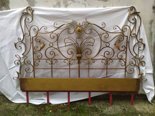 Gold metal headboard full deals