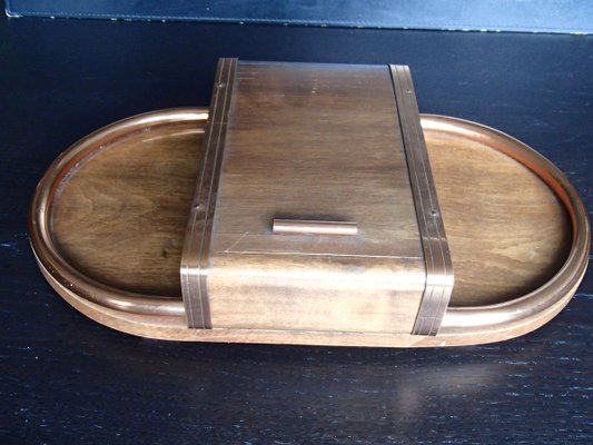 1930s cigarette box Art Deco Cigarette Box with Rolling Mechanism, 1930s