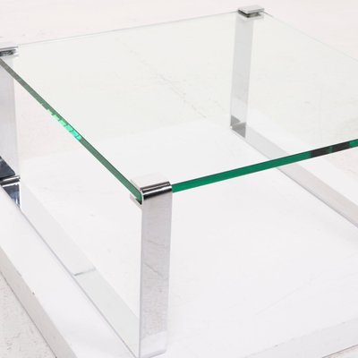 Classic 1022 Glass Silver Metal Coffee Table From Draenert For Sale At Pamono