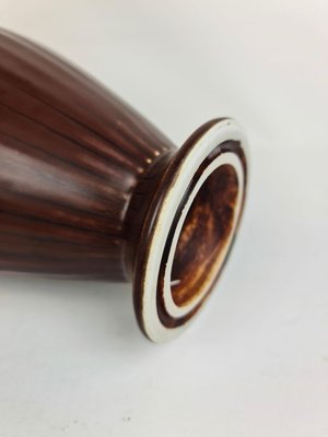 Grand Vase Céramique Marron – Gunnar Nylund Pour Rörstrand – 33 Cm – Mid-Century