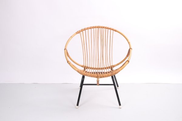 Vintage Bamboo Round Lounge Chair From, Round Lounge Chair