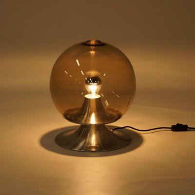 Large Smoked Glass Table Lamp Dream, Brown Smoked Glass Table Lamp