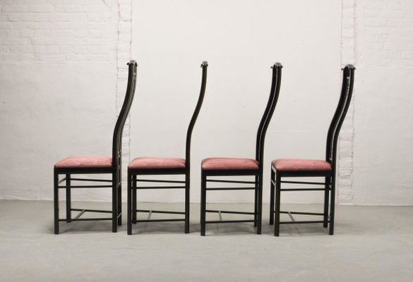 Italian black lacquer cheap dining room chairs