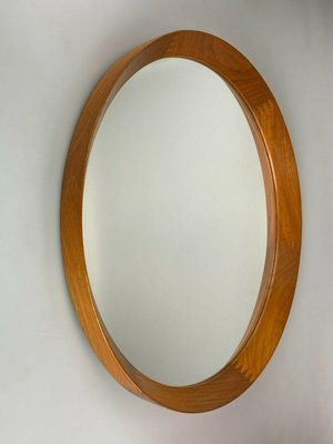 Teak Wall Mirror From Pedersen Hansen, Oak Framed Oval Bathroom Mirrors