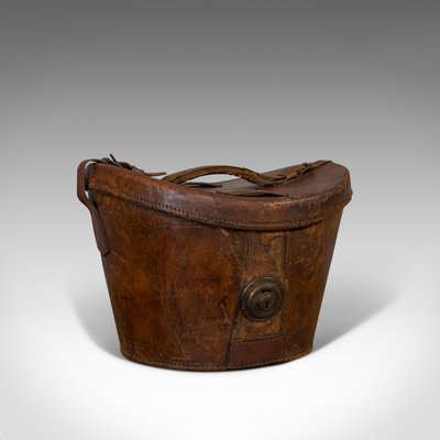 Pair of Antique English Leather Travel Hat Boxes at 1stDibs