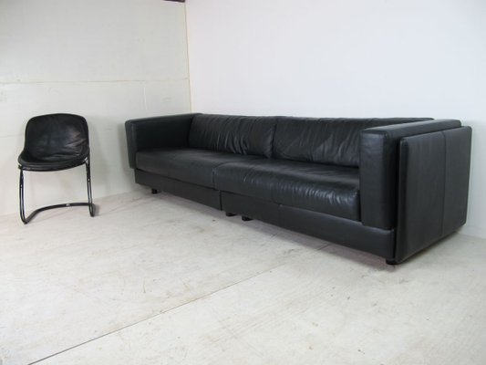 Black Leather Sofa 1970s, Blake Leather Sofa