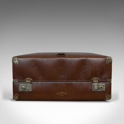 MALLETTE ATTACHE CASE Cuir Marron Ancien Antique Vintage Brown Leather Briefcase EUR 130,00 - FR