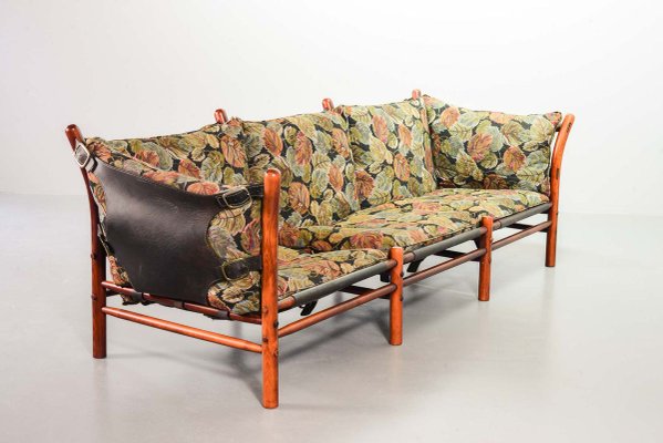 IIona 3-Seater Sofa in Autumn Dessin Fabric & Wood by Arne Norell