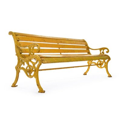 Yellow wooden bench deals
