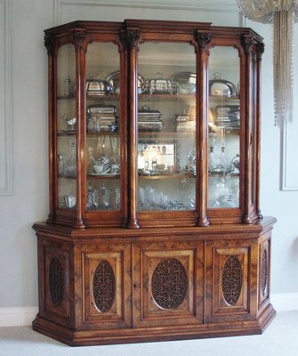 Antique Victorian Burr Walnut Carved, Pictures Of Antique Curio Cabinets In Zimbabwe