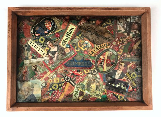 Many コラージュ　未使用に近い Antique Collage, 1900s for sale at Pamono