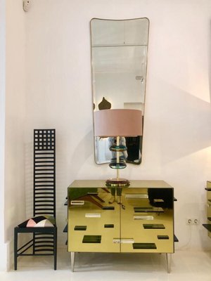 Italienischer goldener Murano Glasspiegel und Messingschränke, 2er-Set bei  Pamono kaufen