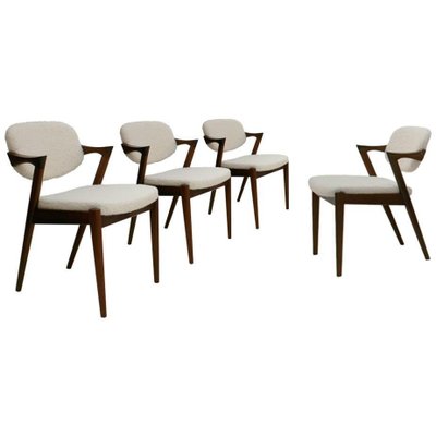 Mid Century Danish Walnut Chairs Set of 4