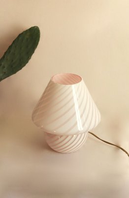 pic Vintage Murano Mushroom Lamp vintage mella pink swirl murano mushroom lamp italy 1970s