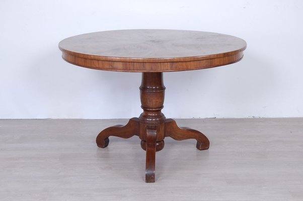 Antique Round Dining Table In Walnut 1800s For At Pamono - Round Dining Table Antique