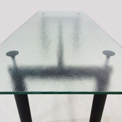Vintage Lc6 6 8 Seat Dining Table With Textured Crystal Glass Top By Le Corbusier For Cassina 1980s Bei Pamono Kaufen