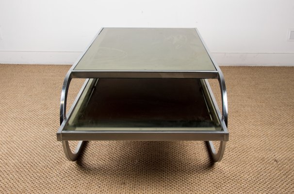 Large Stained Glass And Aluminum Double Level Coffee Table 1970s For At Pamono - Stained Glass Coffee Table Large Stained Glass And Aluminum Double Level Coffee Table 1970s For At Pamono - Stained Glass Coffee Table