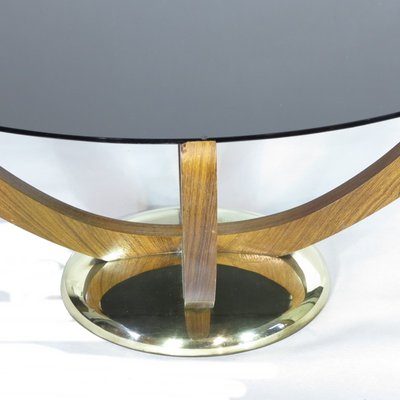 Art Deco Coffee Table With Black Glass, Art Deco Brass And Glass Coffee Table