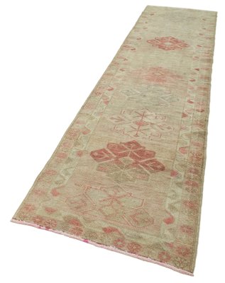 Vintage Oriental Handmade Wool Beige Runner Carpet For Sale At Pamono
