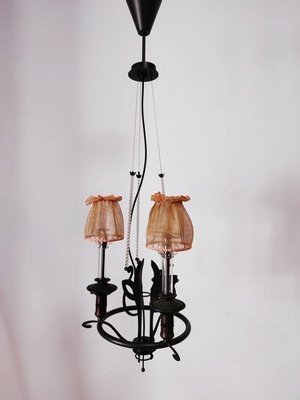 Vintage Wrought Iron Chandelier With, Vintage Style Wrought Iron Chandelier