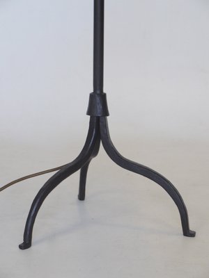 French Adjustable Wrought Iron Floor, Antique Cast Iron Floor Lamp