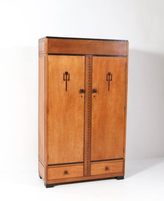 Oak Art Deco Amsterdam School Armoire Or Wardrobe 1920s For Sale At Pamono