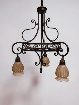 Vintage Wrought Iron Chandelier For At Pamono Vintage Wrought Iron Chandelier For, Cast Iron Chandelier Light Fixtures