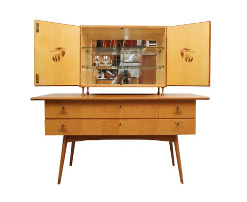 Cherry Wood Sideboard And Bar Cabinet 1950s For At Pamono Cherry Wood Sideboard And Bar Cabinet 1950s 1