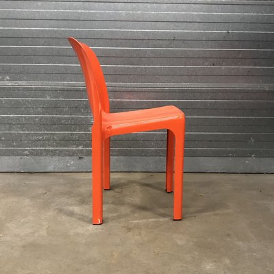 Orange Selene Dining Chairs by Vico Magistretti for Artemide