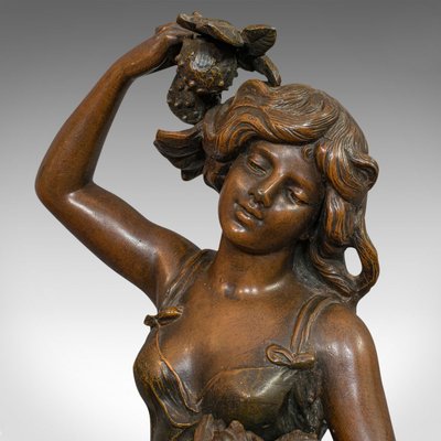 9cm Bronze Frau Figur Skulptur Sport lerin Turnerin Art Deco Stil Jugendstil
