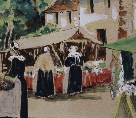 Breton Market' by H\u00e9l\u00e8ne Lafolye circa 1930s