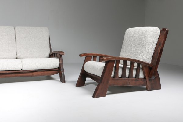 Rustic Modern Chalet Sofa With Pierre Frey Bouclé 1960s For At Pamono Rustic Modern Chalet Sofa With Pierre, Rustic Modern Furniture